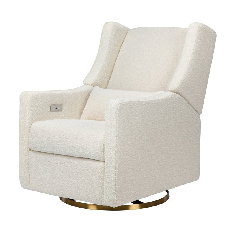 Kiwi Electronic Recliner & Swivel Glider with USB Port in Ivory Boucle