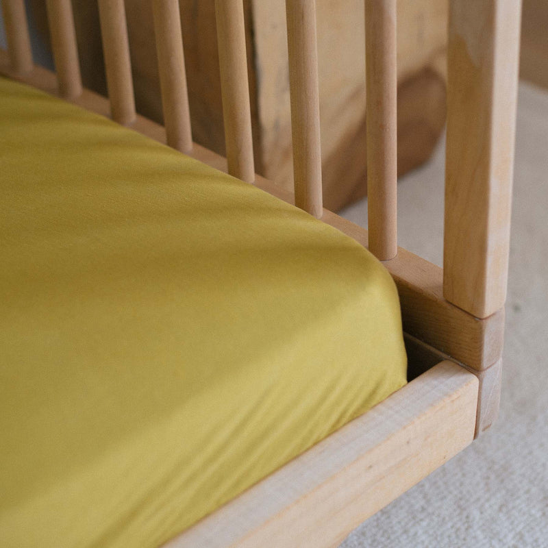 Fitted Cot Sheets in Ochre – Pure Flax Linen