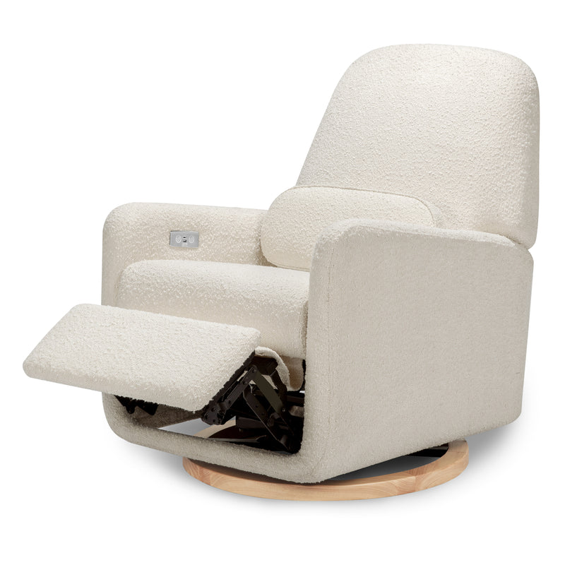 Arc Electronic Recliner and Swivel Glider in Ivory Boucle with USB port