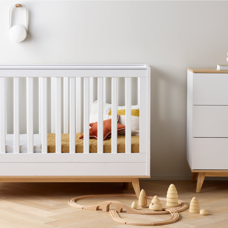 Aura Cot and Change Table Package in White
