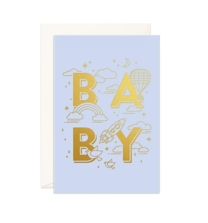 Baby Universe Blue Greeting Card