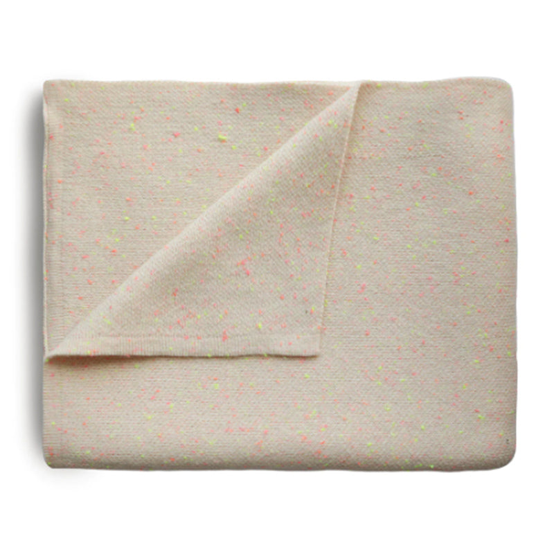 Knitted Baby Blanket Confetti in Peach