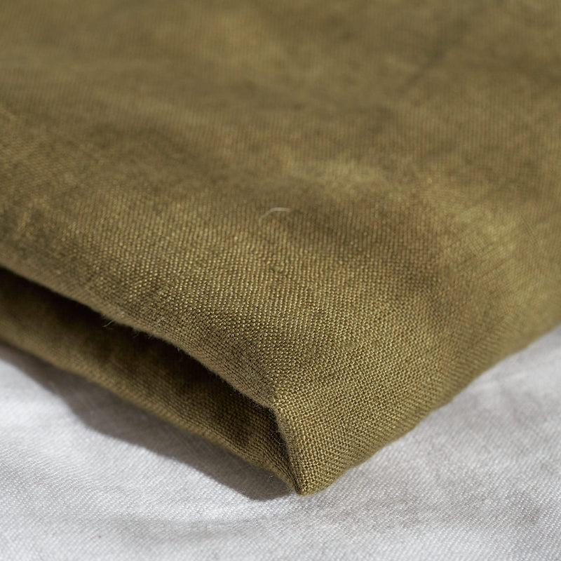Fitted Cot Sheets in Olive – Pure Flax Linen